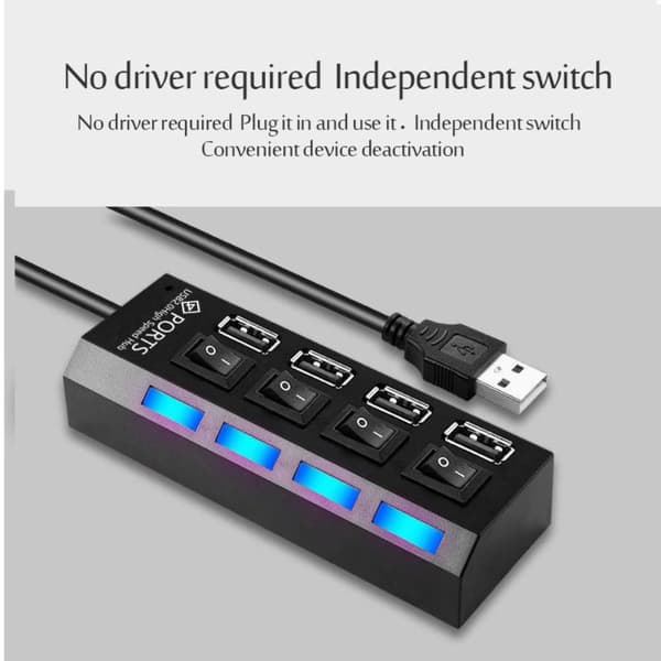 USB -HUB-sovitin MUSTA black
