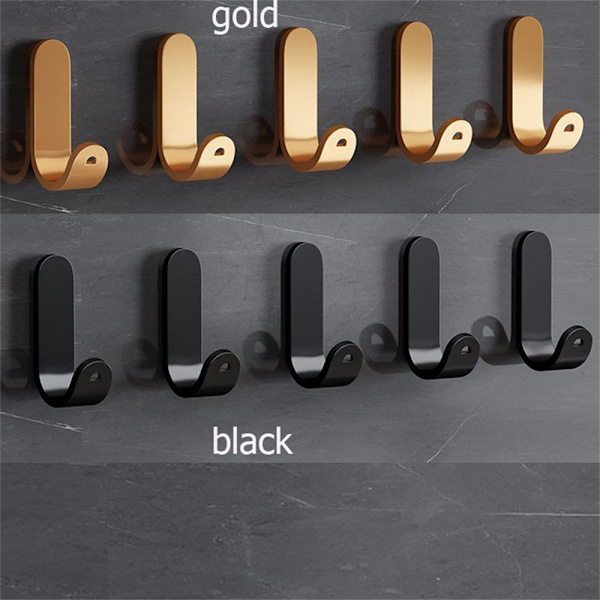 Metalkroge Badeværelse Vægkrog SORT 5 STK black 5PCS