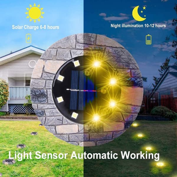 Solar Ground Lights 8 LEDs HVIT LYS HVIT LYS White Light