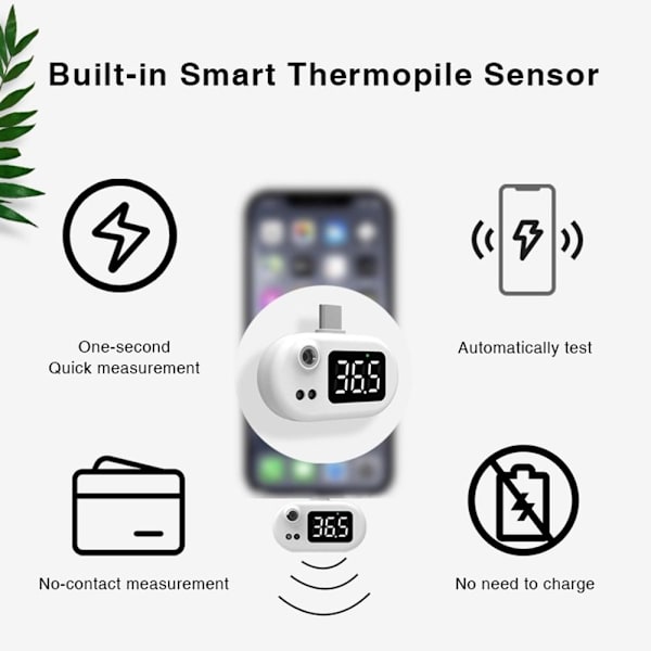 USB Mini Termometer Mobiltelefon Termometer Infraröd