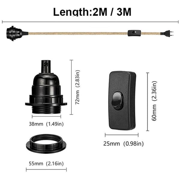 Lampun jalustan köysi E27 Lampun pidike 2MSTYLE 2 STYLE 2 2Mstyle 2