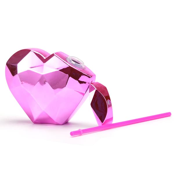 800ml Hjerteformet kopp Disco Glitter Ball Cup ROSA Pink