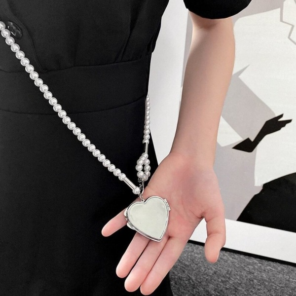 Lang halskæde Heart Pendant Pearl Shoudler Chain