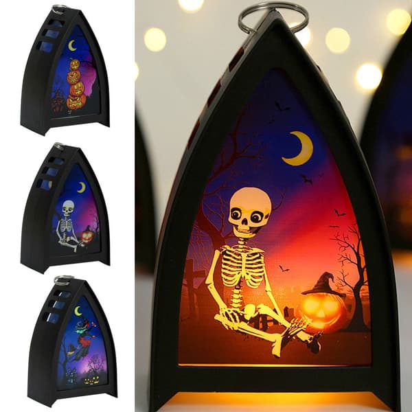 Halloween Wind Lantern Lysestake Ghost LED Light PUMPKIN Pumpkin