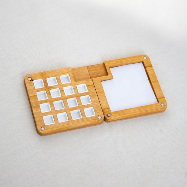 Farve Mixing Box Sort Valnød Tom Box Palette FARVE 2 MED Color 2 with Clip