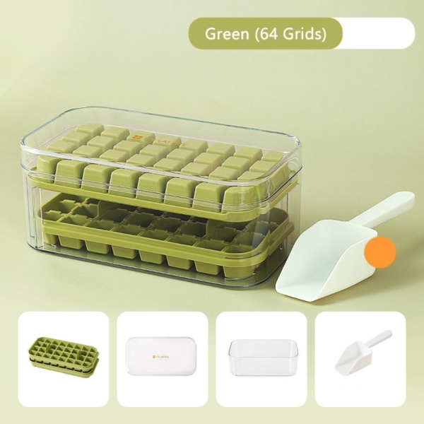 Ice Cube-bricka Ice Cube Maker Mould GRÖN 64 GRIDS 64 GRIDS Green 64 Grids-64 Grids