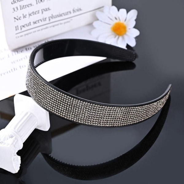Rhinestone pannebånd Hårbånd HVIT White