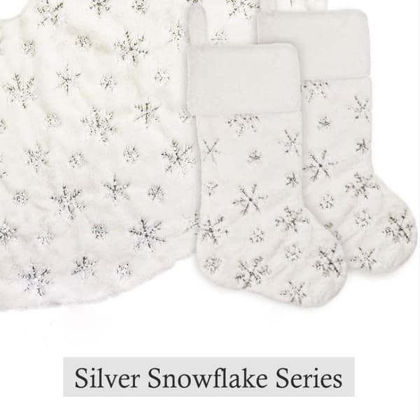Julestrømpe Xmas Sokker SØLV Silver