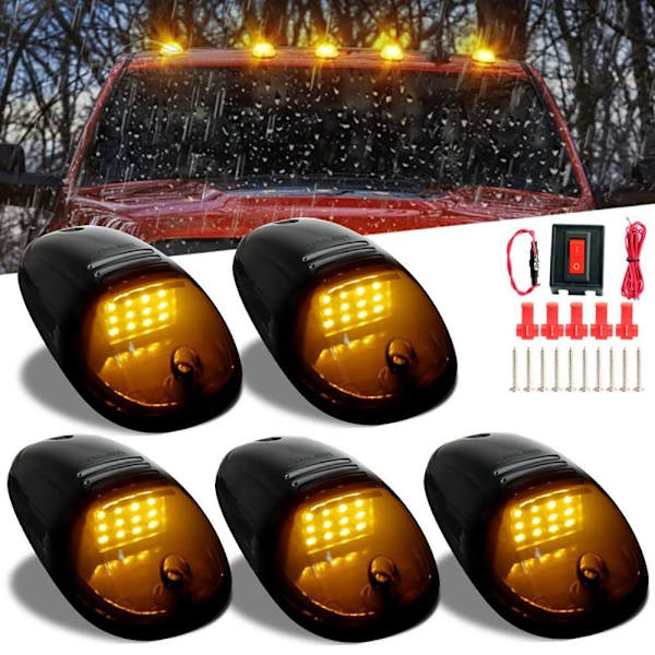 5 stk LED førerhuslys Lastebil førerhuslys SVART black