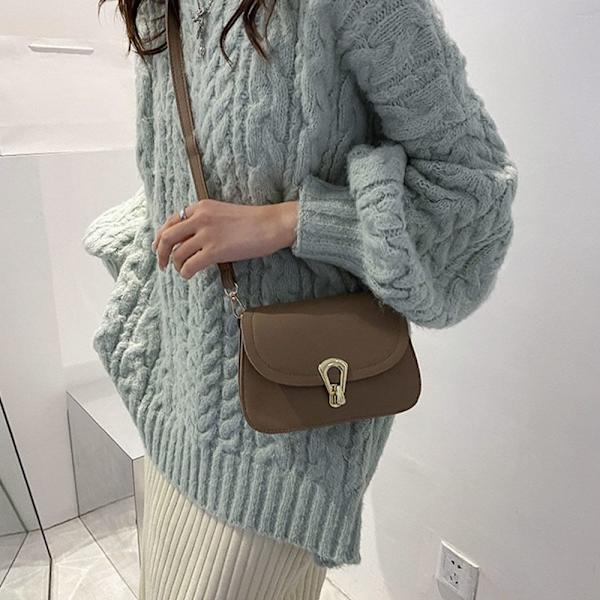 Messenger Axelväska Crossbody Väskor MÖRKBRUN dark brown