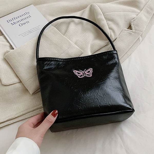 Sølv Bucket Bag Underarm Taske SORT BUTTERFLY BUTTERFLY black butterfly-butterfly