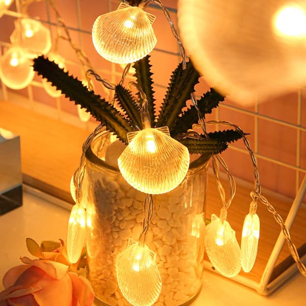 LED Nattlys Shell Farget Lampe 4 4 4