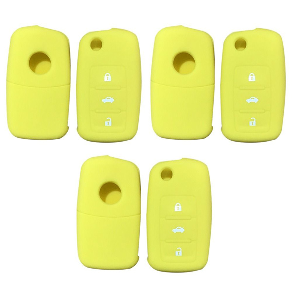 3 st case Bilnyckelskydd GUL Yellow