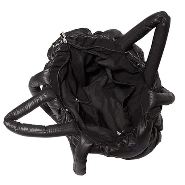 Puffertaske Quiltet mulepose til kvinder SORT HVID SORT HVID Black White