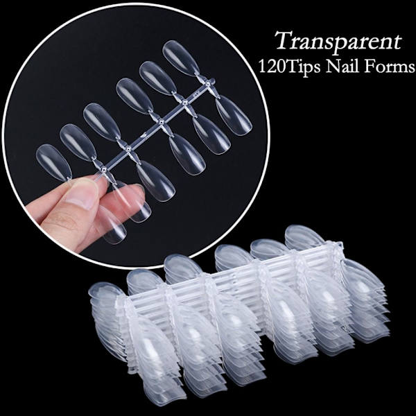 120 stk. Fake Nail Tips Display Palette TRANSPARENT Transparent