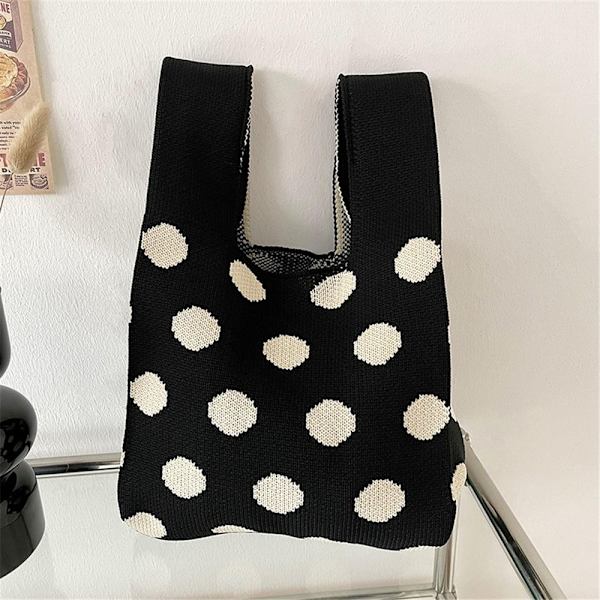 Strikkede håndvesker Knot Wrist Bag SVART black