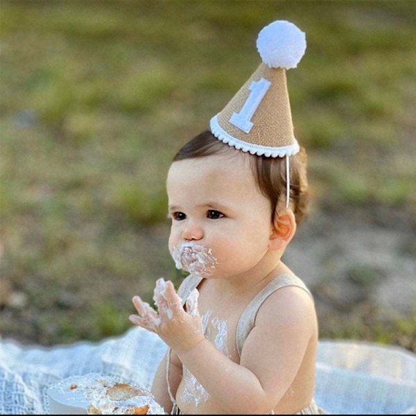 2 Stk Jutehue Baby Shower Hat NO.6 NO.6 No.6