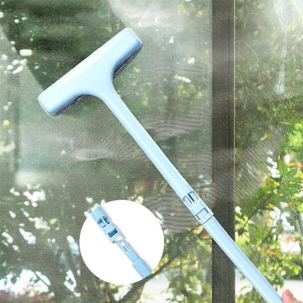 Window Mesh Screen Brush Gardin Net Wipe Cleaner BLÅ blue