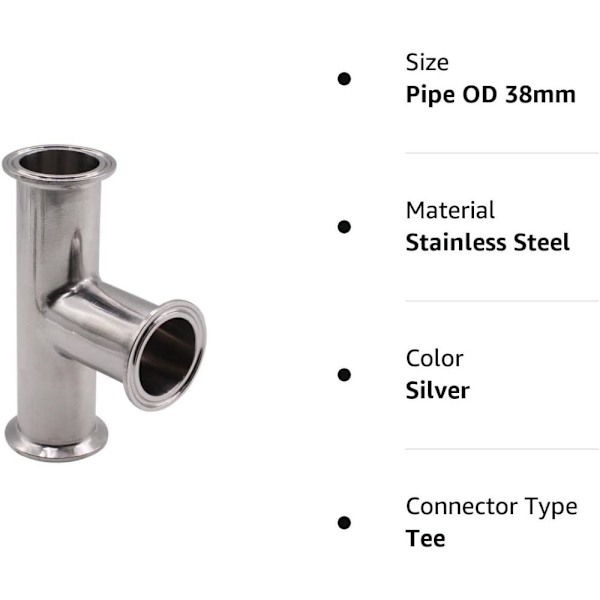 Clamp Tee Tri-clamp rørfitting