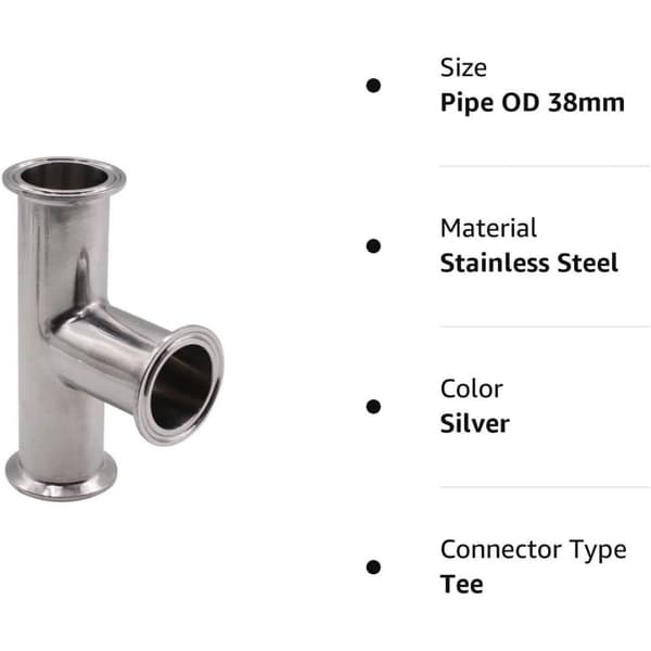 Clamp Tee Tri-clamp rörkoppling