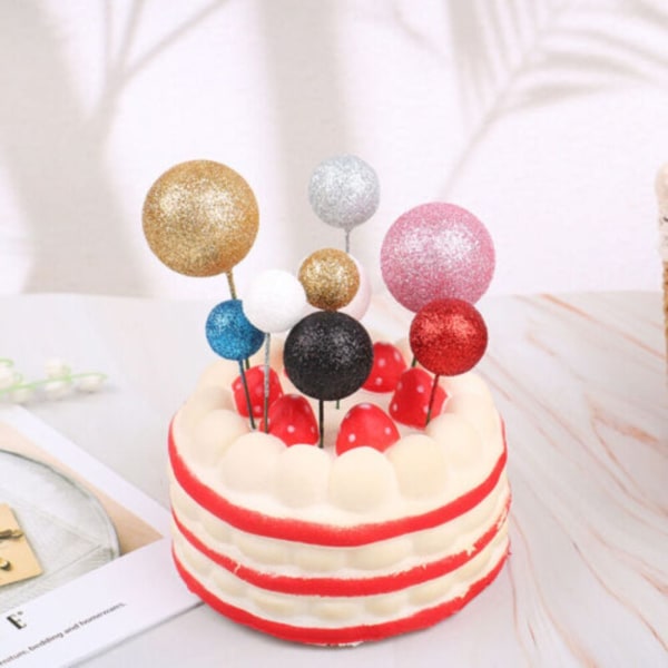 20 kpl Ball Cake Topper Kakkukoristelu MUSTA black