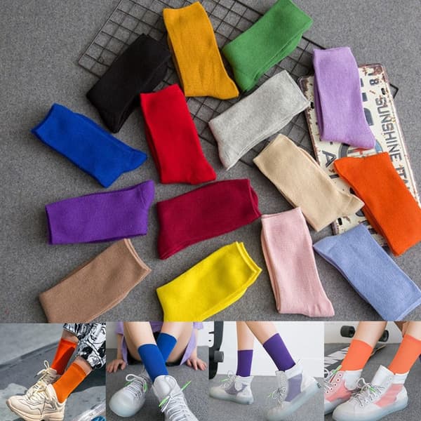 Medium Tube Socks Harajuku Pile Socks LYS GRÅ light grey