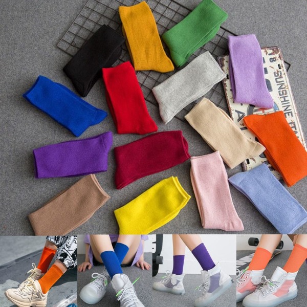 Medium Tube Socks Harajuku Pile Socks VIT white