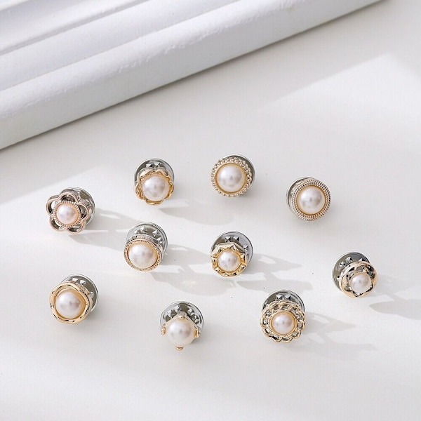 Knapp Brosje Perle Rhinestone Button 06 06 06