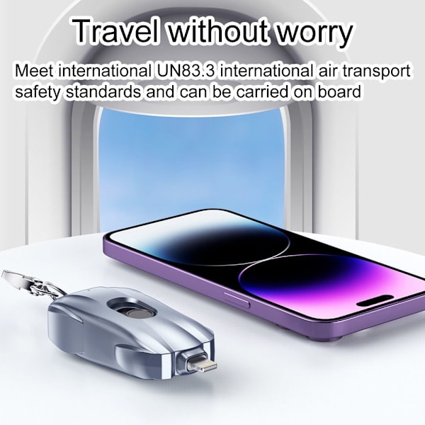 Bærbar Power Bank Nødoplader SØLV TIL IPHONE Silver for iPhone
