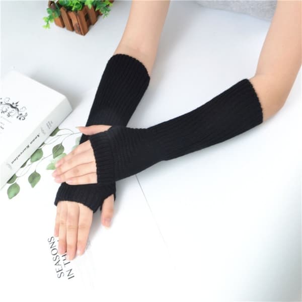 Fingerless Gloves False Sleeves MUSTA black