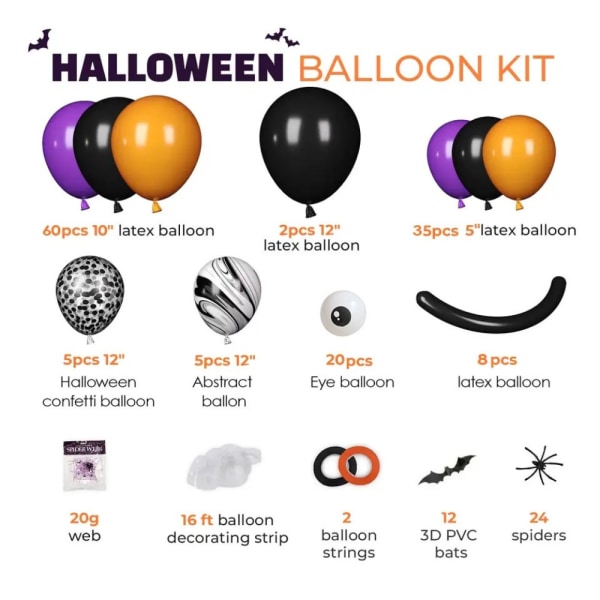 Halloween Ballong Garland Kit Arch Halloween Ballongs Set SET 1 Set 1
