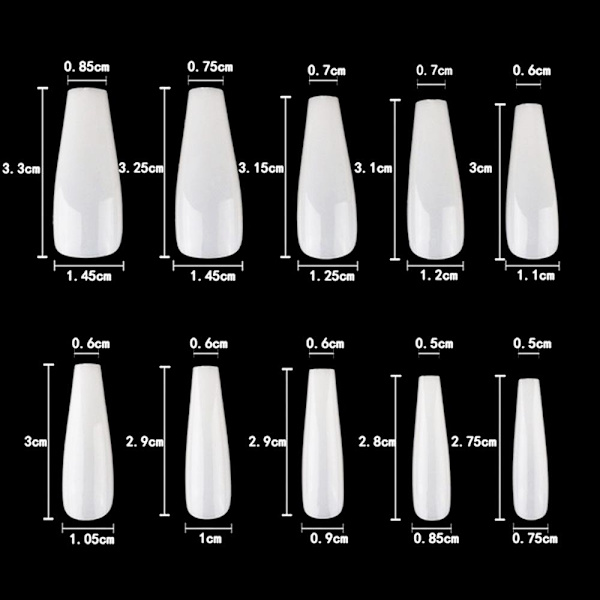 100 stk/æske falske neglespidser Kiste falske negle CLEAR-100STK-BOX Clear-100PCS-Box