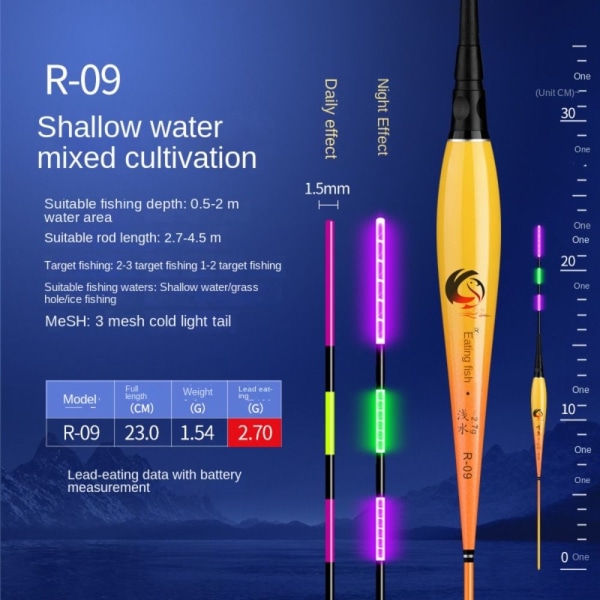 Elektronisk fiskeflåte Light Float R-09 R-09 R-09