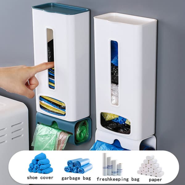 Søppelpose Oppbevaringsstativ Søppelposeholder Eske LYS BLÅ light blue