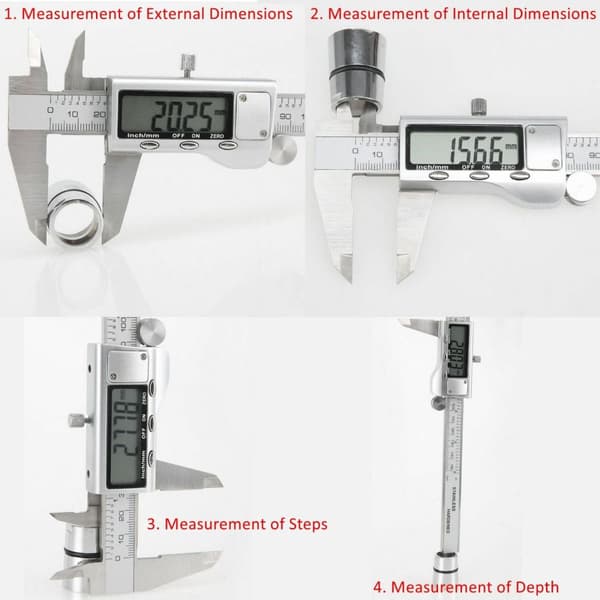 Digital Vernier Caliper Micrometer rustfritt stål