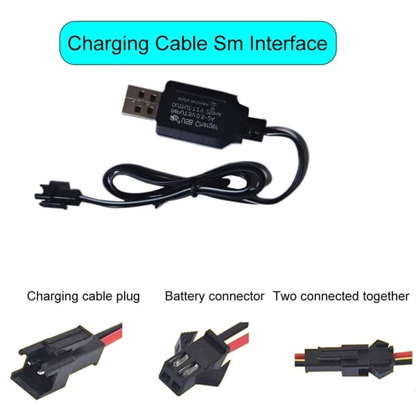 5 stk Ladekabel Sm Interface Kabel Oplader 7,2V SM 7.2V SM connector