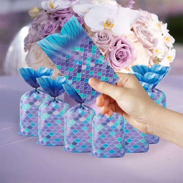 50/100 STK Mermaid Tails Cookie slikposer 100 STK 100 STK 100PCS