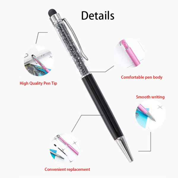 5 STK Kapacitiv Stylus Kuglepen HVID White