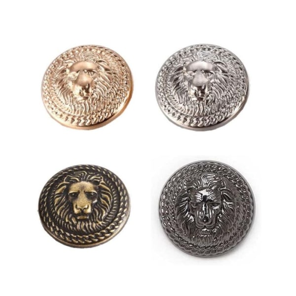 Lion Button Retro Button Metallknappar