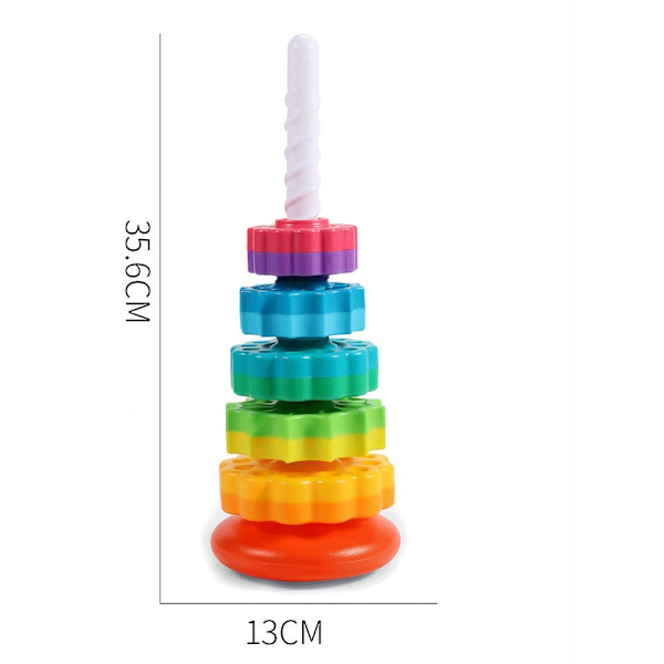 Gears Stapling Ringar Leksak Spinning Stacker för förskolepresent
