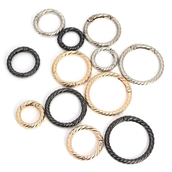 5kpl Spring Rings Laukku Vyön soljet MUSTA 35MM Black 35mm