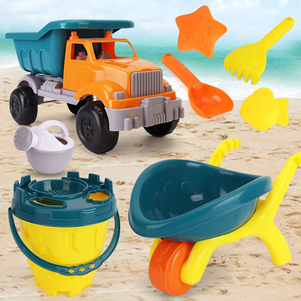 5/6ST Sandleksaker Set Beach Castle hink GUL HINK GUL yellow bucket