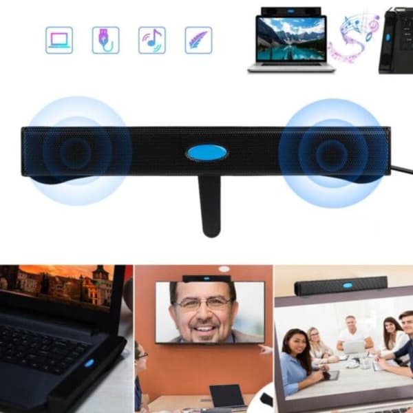 Computer Mini Audio System Lang Højttaler SORT Black