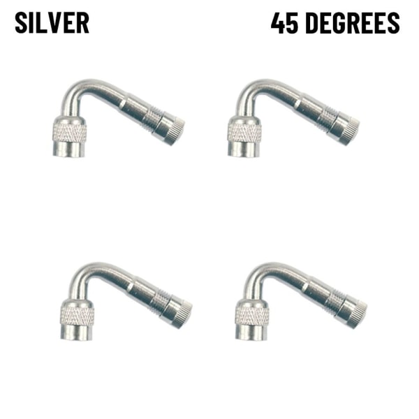 Ventilforlengelsesadapter Vinkel bøyd SØLV 45 GRADER silver 45 Degrees