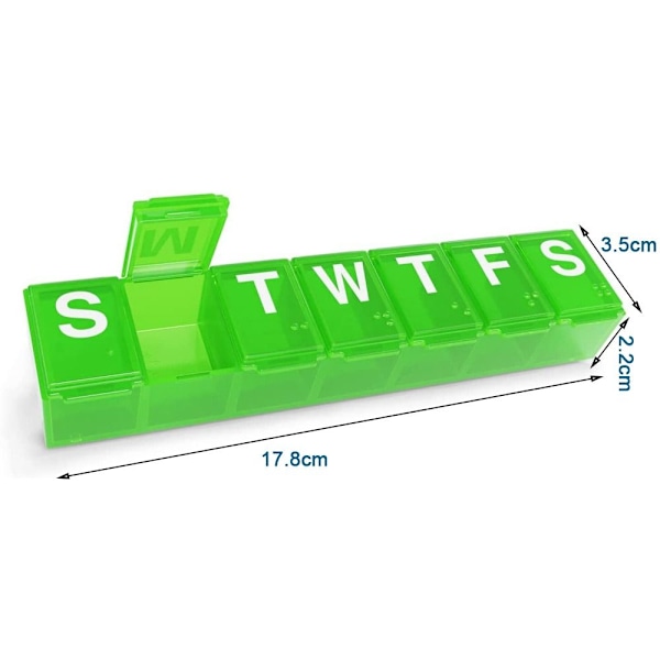 7Days Pill Box Weekly Medicin Container BLÅ blue