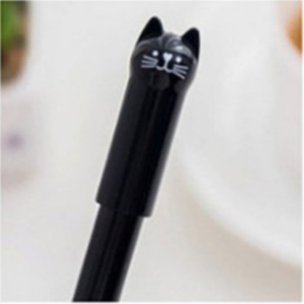 10 Stk Black Cat Gel Pen Tegneserie Dyr Gel Pen SORT Black