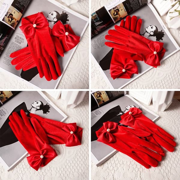 Morsiushanskat Short Gloves PUNAINEN Red