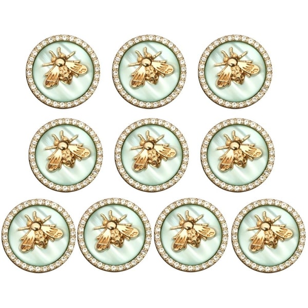 10 Stk Rhinestone Knapper Perle Hårnåler BLÅ 25MM Blue 25mm