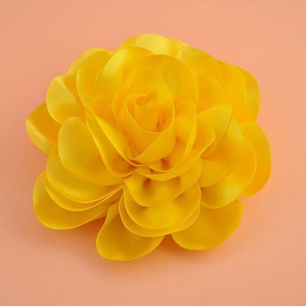 Hårklemme Satin Blomst GUL Yellow