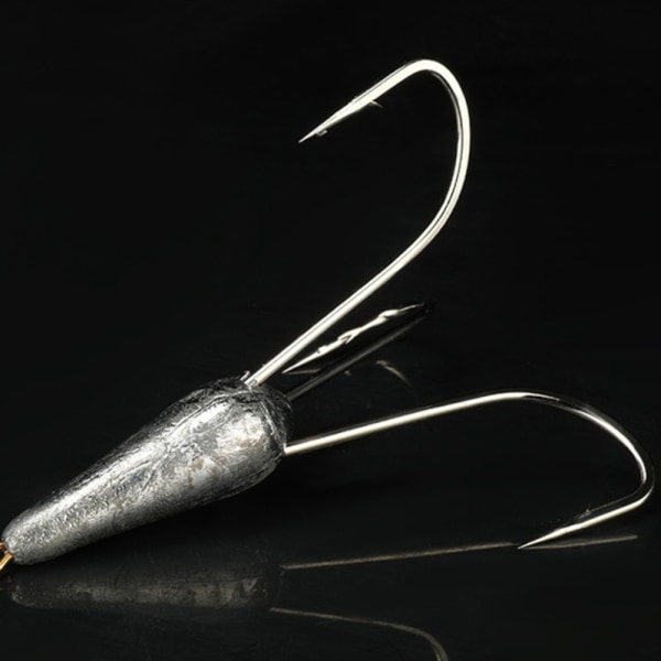 1/2 STK Blysynkevægt fiskekrog Fiskediskantkroge 2pcs4Hook-30g